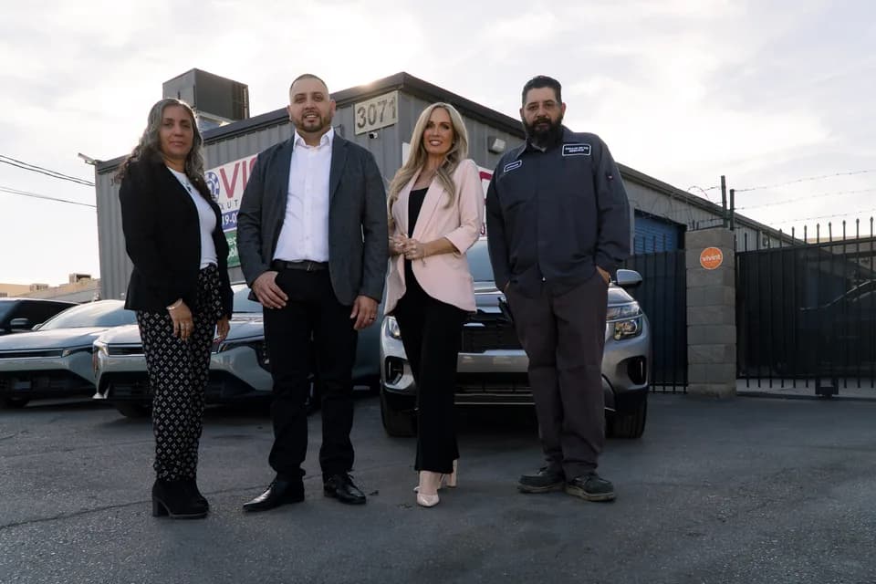 The VICE team in front of the shop on North Nellis Boulevard